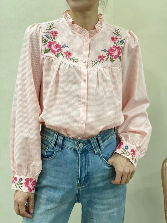 Blouse Vichy Brodée