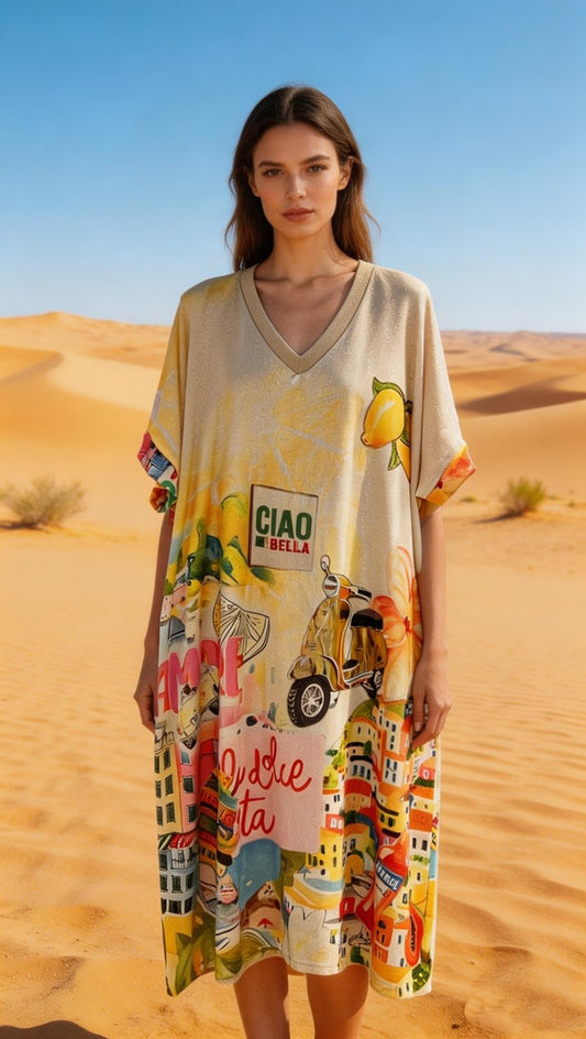 Robe Kaftan Imprimée