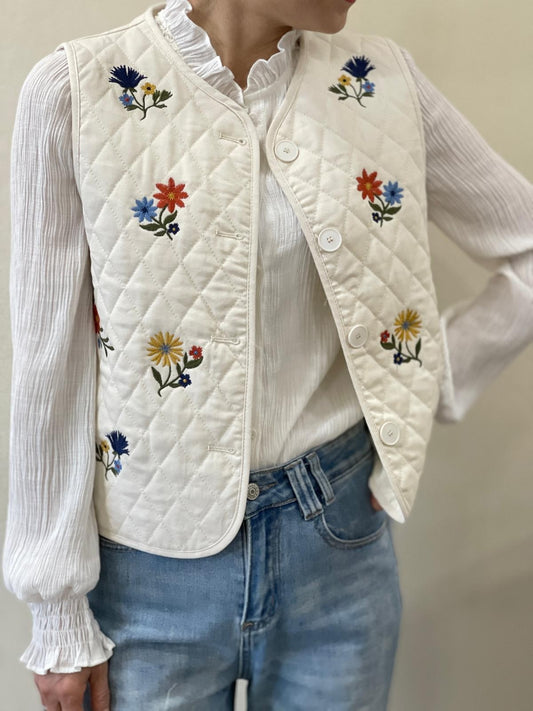 Gilet Matelassé Brodé