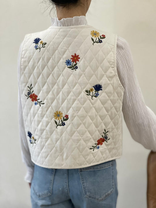 Gilet Matelassé Brodé